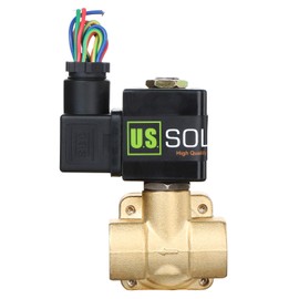 U.S. Solid 1/4inches Brass Electric Solenoid Valve 110V AC 230 PSI Normally Closed VITON Non-potable Water Air Oil