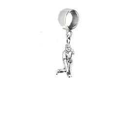 pp-sp10 bowls Player fine lead free English Pewter charm fitted to a bail with 5mm Hole add to Bracelet or necklace