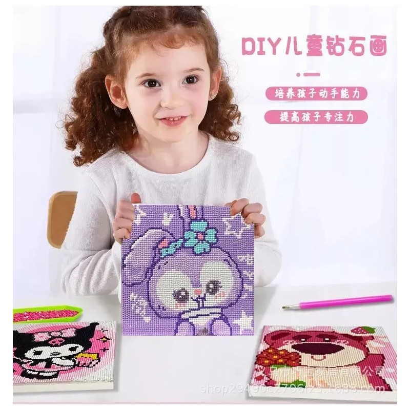 KH Set Juguete Arte Diamante Puntura Niñas Pintura 3d Sanrio