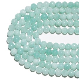 abalorio de piedras preciosas naturales de 10 mm, abalorio de angelita cian pulidas, redondas y suaves, para hacer pulseras, joyas, abalorio sueltas de 15 pulgadas