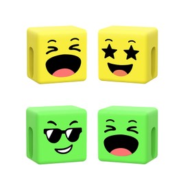 CALDEVER Christmas Stocking Stuffers for Teens Boys Girls Gifts: 2 Pack Mood Cube Mood Moves Series Thumbs Up Lazy Phone Stand Holder Gifts for Adults Kids Cool Gadget Funny Gift Green & Yellow
