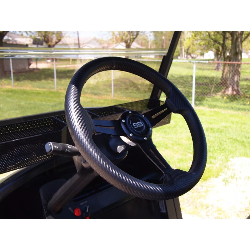 Huskey 13" Golf Cart Steering Wheel Carbon Fiber Wrap For