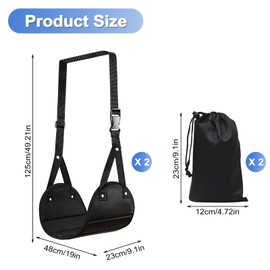 Fußhängematte Flugzeug, 2 Stück Verstellbare Flugzeug Beinauflage, Hängende Fußhocker Tragbare Reise Fußstütze Kopfhängematte für Büro Wohnheim Flugzeugs Entspannung (Schwarz)