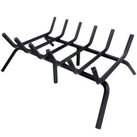 Luoieo Fireplace Grate,Fireplace Log Holder,21 inch-high Heavy Duty Solid Cast Iron FIrewood Log Burning Rack for Inside The Fireplace Accessories Outood Fire Pit Kindling Fireplace Tools
