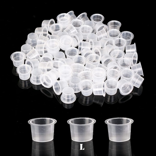 Tattoo Ink Caps Cups, Beoncall 500Pcs Tattoo Pigment Cups Caps Large Size Disposable Plastic Ink Holder for Tattoo Ink Tattoo Kit Tatttoo Supplies (Large-500pcs)