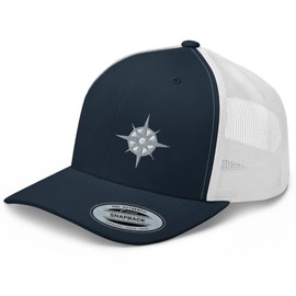 RIVEMUG The North Star Platinum Trucker Hat Trendy Outdoor Navigation Compass Polaris Baseball Cap Adjustable Men & Women