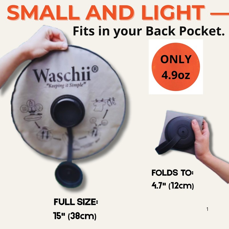 Waschii Pocket-Sized Portable Washing Machine for Camping, Hostels & Vanlife