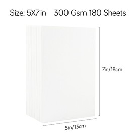Watercolor Paper Bulk 140lb/300gsm 5x7 inches 180 Sheets Painting Paper Art Supplies for Adults Sketch Pad Water Thick Off-White Cold Press Paper Pack Watercolor Drawing Paper for Painting Art Work