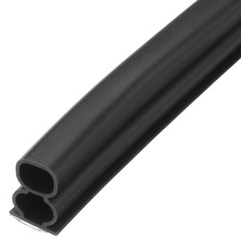 HARFINGTON Rubber Weather Stripping Door Seal Strip, 33 Feet D-Shaped Draught Excluder for Door Window Frame, Self Adhesive Waterproof Weather Sealing Strip for 0.43" to 0.57" Gap, Black