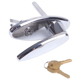 Hardware Store Garage Door Keyed L Handle Lock 360° Rotation Chrome Finish Fit 3/4″ to 2″ Thick