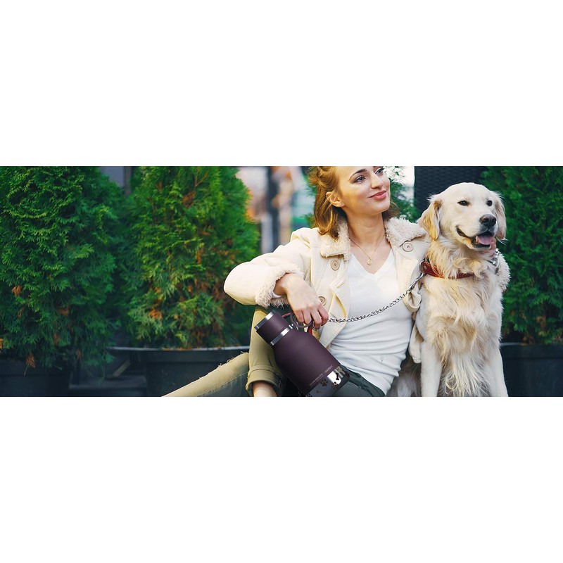 Asobu Dog Bowl Attached to Stainless Steel Insulated Travel Bottle
