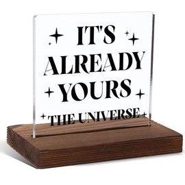 Placa acrílica motivacional del universo, regalo espiritual de 4 x 4 pulgadas, HSJ93