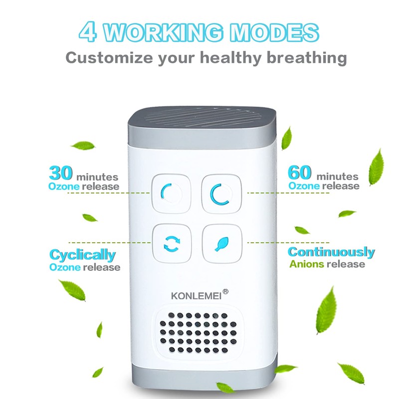 Mini Ozone & Ionic Air Purifier 2 in 1, Plug-in,