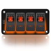 FXC Rocker Switch Aluminum Panel 4 Gang Toggle Switches Dash