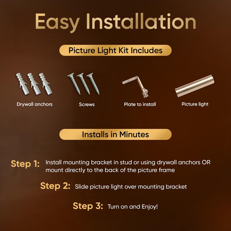 Concept Lighting 102L Concepdesigns Dimmable Wireless Picture Wall, Art, Library