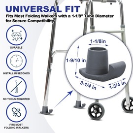 Walker Ski Glides, 4 Pack Durable Ski Glides for Folding Walkers, Universal Fit Walker Accessories, Easy-Fit Glides for Smooth Mobility, Essential Mobility Aid for Seniors