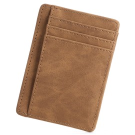 LOUEBICA Compact Slim Minimalist Front Pocket RFID Blocking Wallet for Men and Women Leather Card Holder Wallet