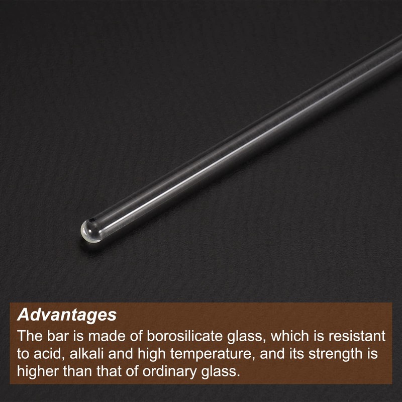MECCANIXITY 3.3 Borosilicate Glass Stick 7.87" Length 4mm Dia Stir