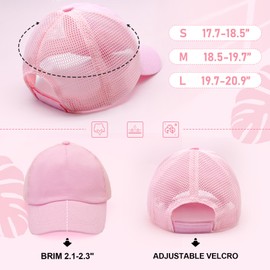 WATAME Summer Toddler Baseball Cap Adjustable Kids Trucker Hat Mesh Baseball Caps for Baby Boys Girls Sun Hat (CA/US, Age, 3 Years, 6 Years, Pink)