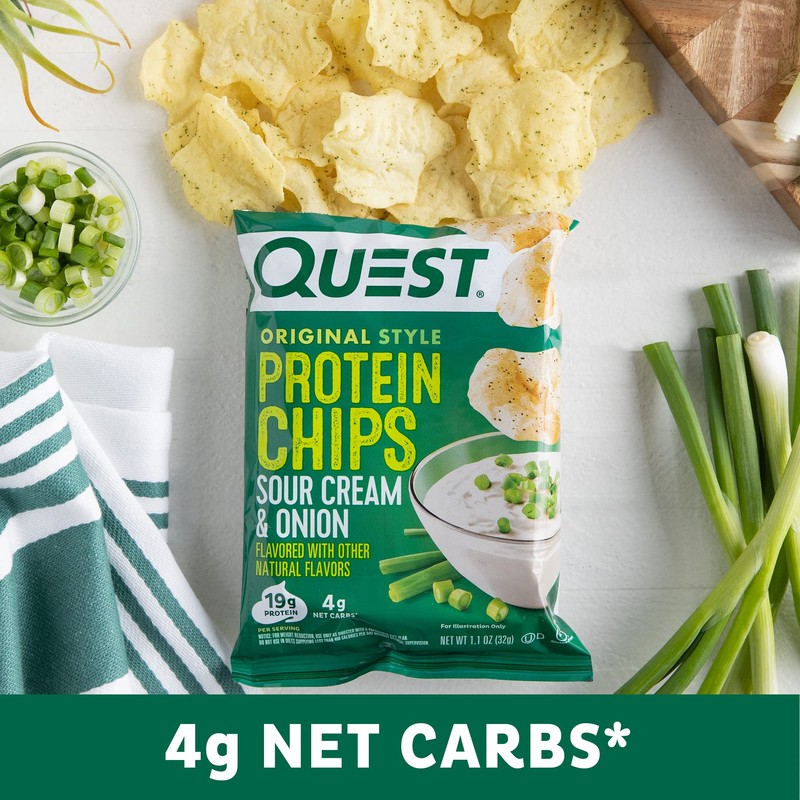 Quest Nutrition Sour Cream & Onion Protein Chips, 19g Protein,