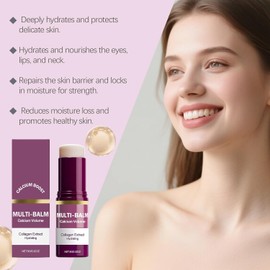 Calcium Multi Balm con Colágeno, Crema Hidratante Reparadora en Barra – Reafirmante para Ojos, Cuello y Rostro, Absorción Rápida, Formato Portátil para Todo Tipo de Piel (1)