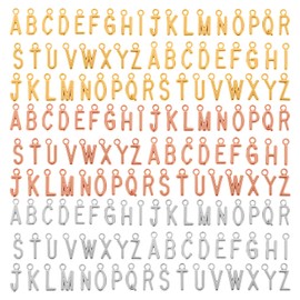 Letter Beads for Bracelets, 156Pcs/6 Sets Letter Charms, Charms for Women, DIY Alphabet Beads with Jump Rings for Jewelry Making, Trendy Custom Name Necklace Gold Jewelry for Womens