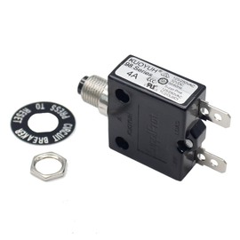 Thermal Circuit Breaker 4A 125/250VAC 32VDC 98 Series Push-Button-to-Reset Thermal Overload Circuit Breaker with Plug-in Quick Connect Terminals KUOYUH 98 Series