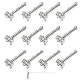 Unxuey Zinc Alloy Bridge Saddles Bass Compensated Saddles for 6 Tone Tele Bass Electric Guitar (12 Pack, Silver)
