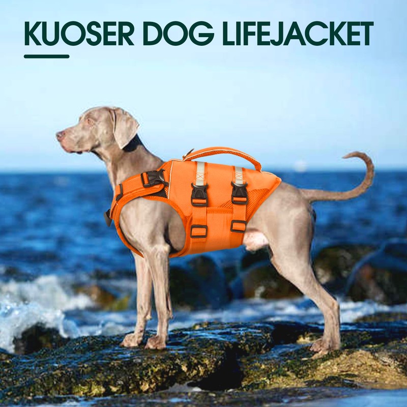 Kuoser Small Life Jacket for Dogs, Life Jacket with Handle