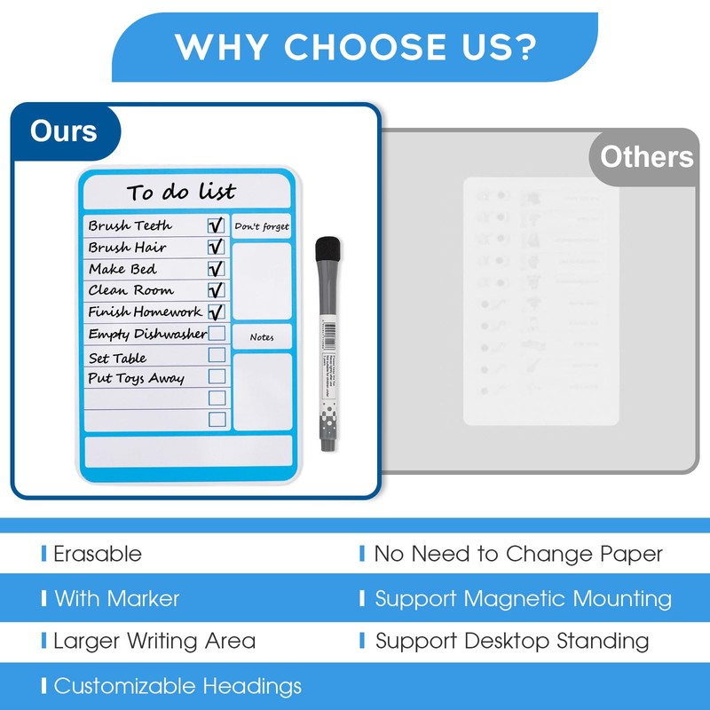 Magnetic Dry Erase Board to Do List Chore Charts for