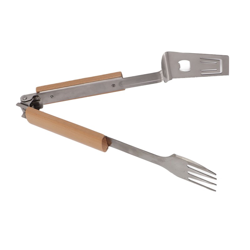 Grill Spatula Fork Tongs Durable Stainless Steel Food Tongs Multifunctional