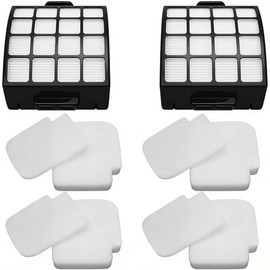 Shark Stratos AZ3002/AZ3000/AZ3000W DuoClean PowerFins HairPro Lift-Away Vacuum Filter Kit - 4 Foam, 4 Felt & 2 HEPA Replacement Filters for Enhanced Suction & Cleaner Air