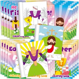 ZOIIWA 24 Pcs Christian Easter Coloring Books Religious He is Risen Color Booklets Party Favors for Kids Easter He Lives DIY Art Drawing Book Gifts for Boys and Girls Home Classroom Activity Books