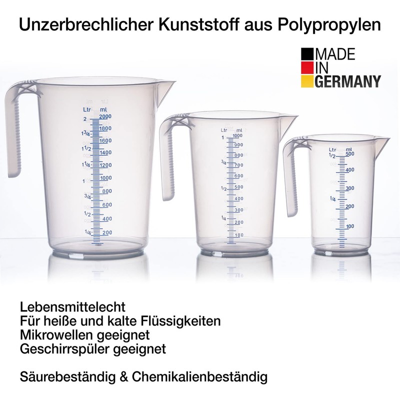 BigDean Measuring Cup Set – 3 Sizes: 500 ml, 1