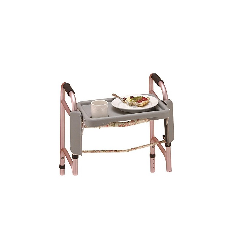NOVA Medical Products Walker Tray with Two Cup Holders, Gray,