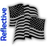 Unbranded/Generic REFLECTIVE Tactical American Flag Hard Hat Stickers | Vinyl USA Flags Decals