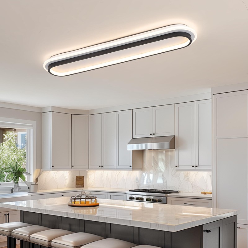 Vloitgol Modern Linear Ceiling Light, 31.5Inch Dimmable LED Flush Mount