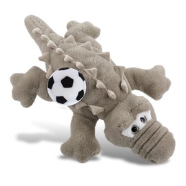 DolliBu Large Grey Alligator Stuffed Animal with Soccer Ball Plush - Soft Alligator, Adorable Playtime Plush Toy, Cute Wildlife Gift, Super Soft Plush Doll Animal Toy for Kids and Adults - 17 Inches