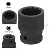 sourcing map 12-Point Impact Socket 1/2 Inch Drive 22mm Metric