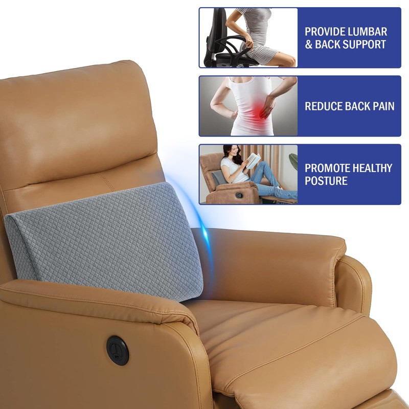 HOMBYS Lumbar Support Pillow for Recliner Chair, Memory Foam Back