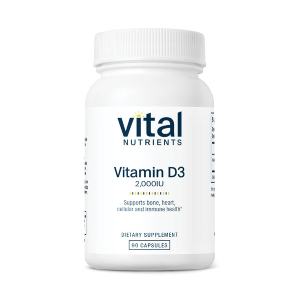Vital Nutrients Vitamin D3 | 2000 IU | Vitamin D Supplement to Support Calcium Absorption and Bone Health* | Gluten, Dairy and Soy Free | 90 Capsules