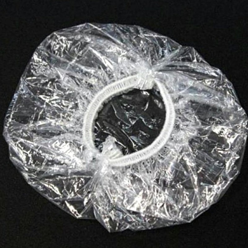 100pcs Disposable Transparent Ear Cover Sleeve Bath Shower Salon Hair