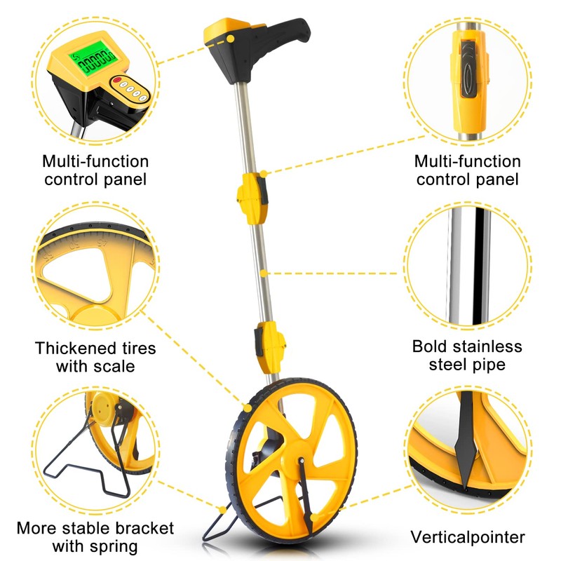 Zozen Measuring Wheel Digital Display, Foldable Feet/Meter Digital Measuring Wheel