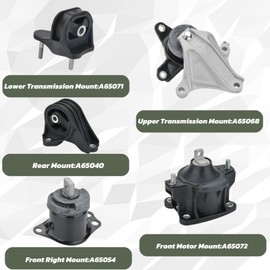 Arokzn Engine Motor and Transmission Bracket Kits Compatible with Honda Accord 2.4L 2013 2014 2015 2016 2017 Motor Engine & Trans Mount Set 5PCS Replace # A65040 A65054 A65068 A65071 A65072