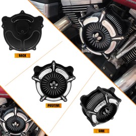 HCmotorku Motorcyle Air Cleaner Filter Kit Fit for Harley Touring 2000-2007 Softail 2000-2015 Dyna 2000-2017 Gray