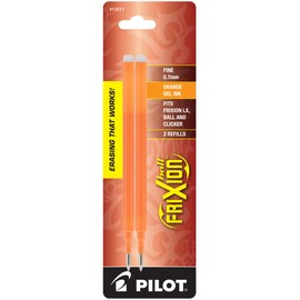PILOT FriXion Gel Ink Refills for Erasable Pens, Fine Point, 0.7 mm, Orange Ink, 2-Pack (12517)