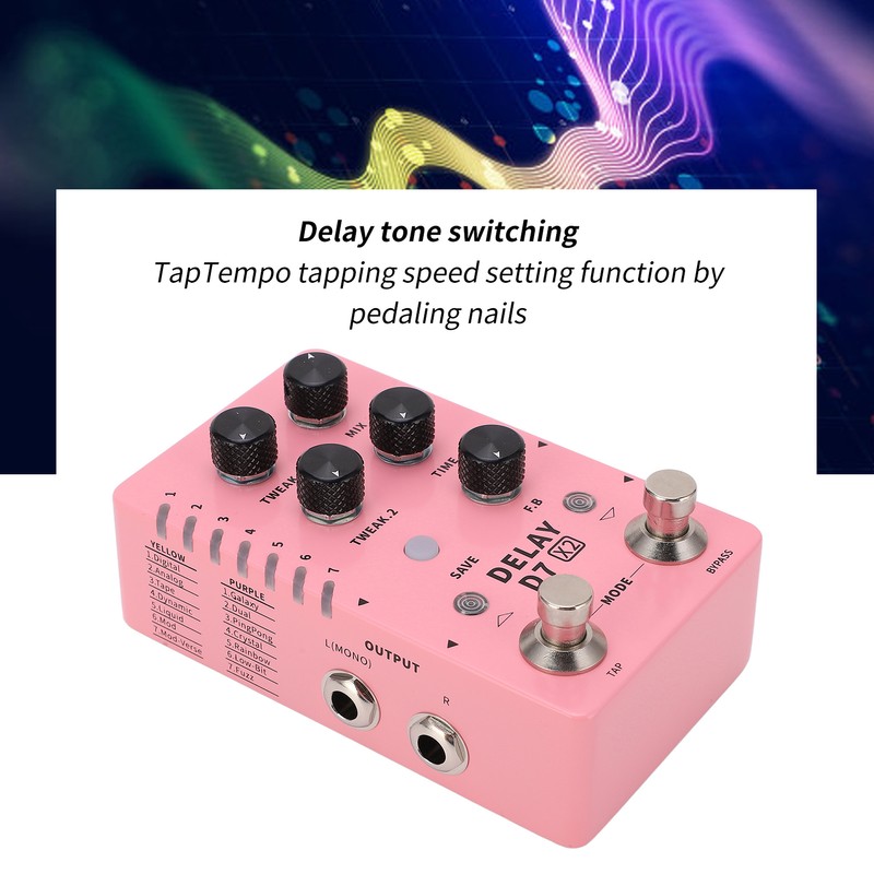 Stereo Delay Effect Electric Guitar Single Effector Support Storage with