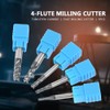 FTVOGUE 5pcs 4-Flute Drill, Milling Tools Milling Cutter End Mills