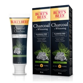 Burt's Bees Toothpaste, Fluoride Free, Charcoal, Zen Peppermint, 210 Milliliters Total (Pack of 2)