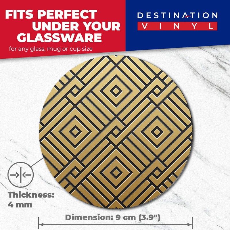 Destination Vinyl ltd 2 x MDF Glossy Top Coasters Round